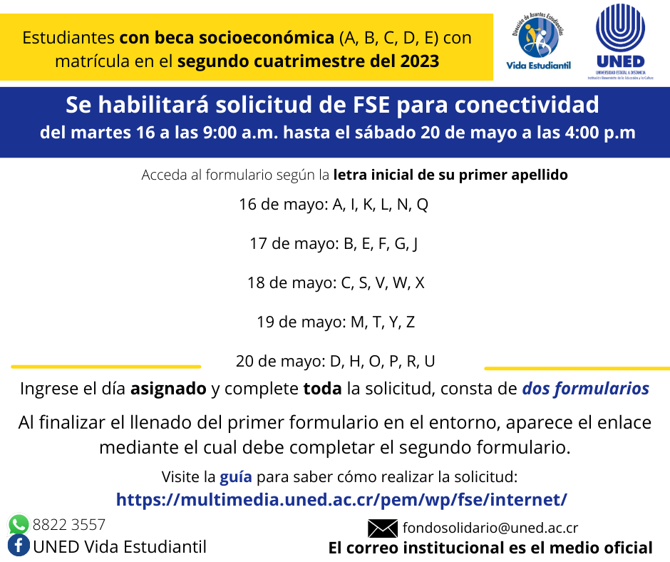 FSE para conectividad segundo cuatrimestre 2023