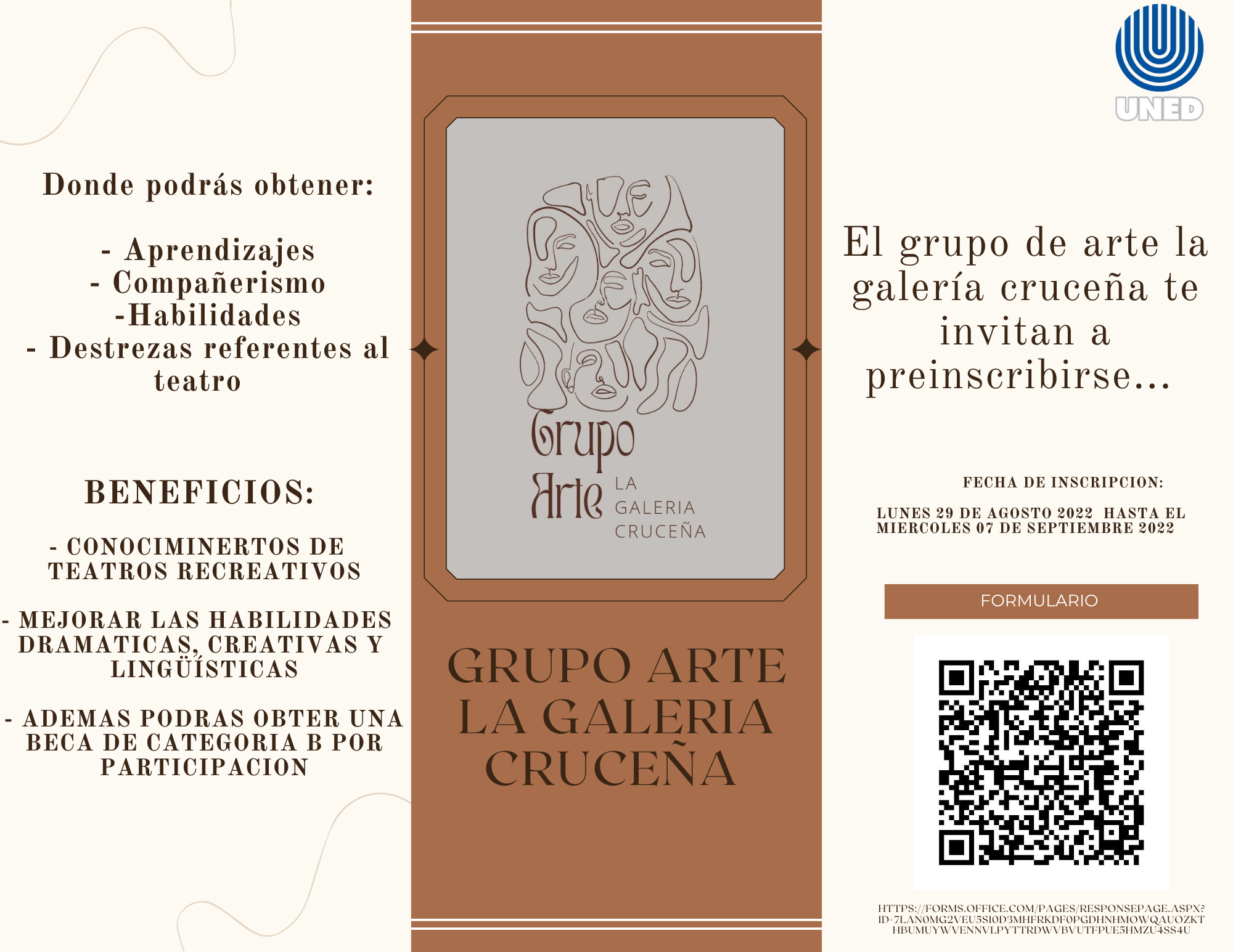 Folleto Tríptico Joyería Minimalista Beige Marrón