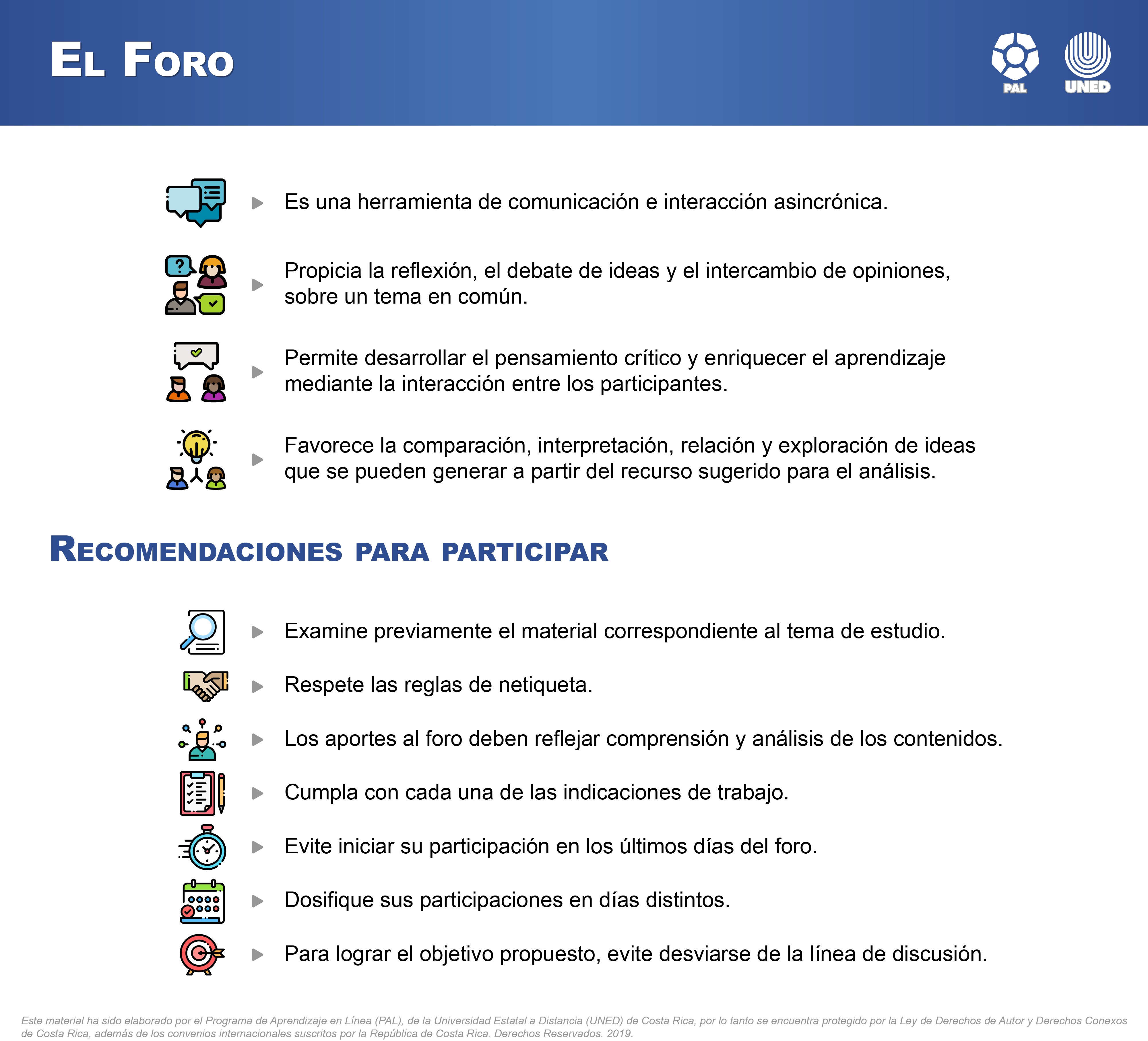 infograma sobre la actividad Foro