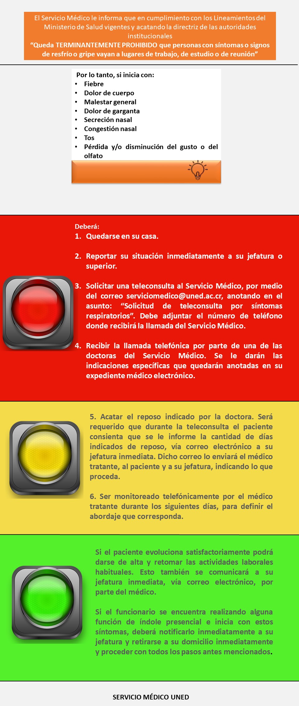 pasos para atender funcionarios con síntomas respiratorios