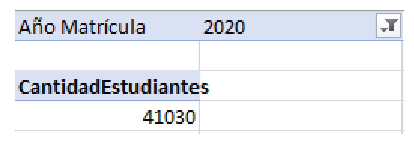 Cantidad de estudiantes 2020